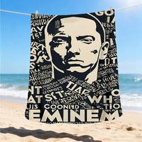 1 vnt. Eminem, Rap God Lauko flanelės pledas, Jaukus ir šiltas minkštas žaismingo dizaino, Sumigti stovyklavimui, 80x120cm beige