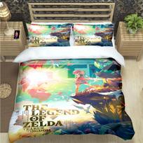 Fashion Classic Exciting Game Z-Zelda Print Bedding Sets Bed Supplies Set Duvet Cover Bed Comforter Set Bedding Set Luxury Gift EU Single(135*200cm)3pcs white