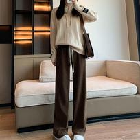 Women's Fashion All- Casual Sports Thin And High Color Wide-leg Trousers S kava