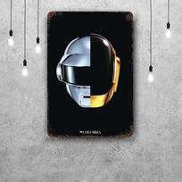 Daft Punk Dekoracinis Plakatas Vintažinis Skardos Ženklas Metalo Ženklas Dekoratyvinė Plokštelė Pub Barui Vyriškam Urve Klubui Sienos Dekoracija 20x30cm（7.8x11.8inch） gray