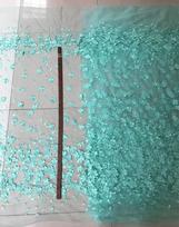 50x125cm Light Blue Pink 3D Lace Embroidery Flower Fabric Senior Wedding Live Shooting Background Clothing Dress Fabric 50x125cm blue