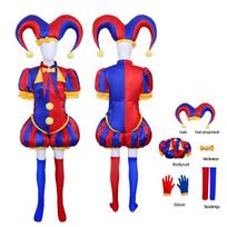 Nuostabus skaitmeninis cirkas Pomni Cosplay kostiumas iš poliesterio audinio anime konvencijų renginiams XL blue