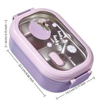 2 Compartments Compartment Lunch Box Stainless Steel Thermal Lunch Box  For Camping gray