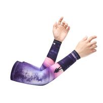 Space Graphic Cooling Arm Sleeves UV Protection Cycling Ice Silk Men Women Breathable Sun Sleeves Driving Fishing Stretchy Sport beige
