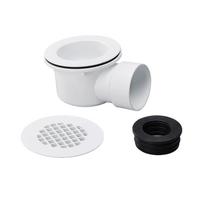 2 Inch Shower Base Drain Low Profile PVC Side Outlet with 90 Hole Strainer Reducer balta