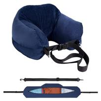 Multi-Functional Fillable Neck Pillow Adjustable Stuffable Pillow Case  Plane Trips mėlyna