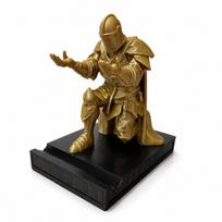 3D Knight Pen Holder: Executive Hero in Armor Kneeling Pose brown
