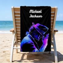 proof beach towel with a Michael Jackson pattern - soft,absorbent,quick-drying,machine washable - perfect for swimming,camping,bathing 70cmx140cm(27x55inch) black