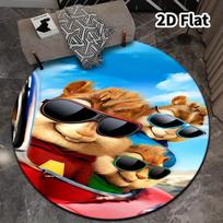 Alvin Chipmunks Round Area Rug Carpet Rug For Living Room Bedroom Sofa Playroom Decor Nonslip Floor Mat 120cmx120cm