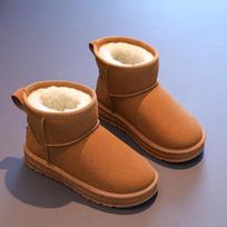 Kids Snow Boots with Fur Inside Boys GirlsWarm Boots  Non-slip Soft Sole 2024 New Fashion Children Short Boots Soild Color Trend 27