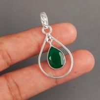 Green Onyx Gemstone 925 Sterling Silver Jewelry Handmade Pendant 1.60  For Gift PP-3-16 brown