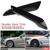 2x Gloss Black Side Fender Vent Outlet Cover Trim For BMW 5 Series G30 2017-2018 black