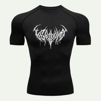 Y2K Kompresiniai marškinėliai vyrams Fitnesas Sporto salė Skeletas Sportas Bėgimas Trumpomis rankovėmis Marškinėliai Dėmėms atsparūs viršutiniai drabužiai T-shirt Greitai džiūstantys trumpomis rankovėmis vyrams S black
