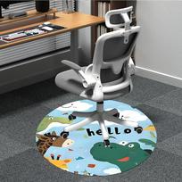 1PC Zoo Animals Pattern Office Round Area Rug, Mat Suitable For Office, Under Office Chairs Bedroom Living Room Home Decor, Room Deco 80cm gray