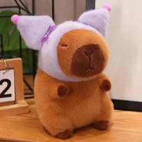1 vnt. 22 cm animacinis kapibara pliušinis žaislas, mielos gyvūnų kapibaros lėlės, Cosplay kapibaros žaislas vaikams, gimtadienio dovanos violetinė