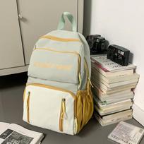 2025 new men's and women's backpacks, large-capacity multi-functional fashion backpacks, waterproof schoolbags for junior high school students, women žalia