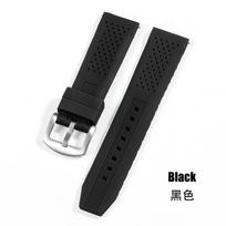 16mm 18mm 20mm 22mm 24mm Rubber Straps for Seiko for Omega Silicone Watch Strap Quick Release Breathable Band Watch Accessories 18mm black