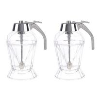 Sirupo dozatorius plastikinis, valdomas viena ranka, medaus dozatorius, spaudžiamo tipo, medaus ir klevų sirupo butelis virtuvei 2pcs