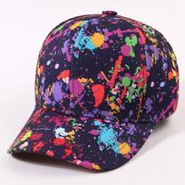 Graffiti Printed Baseball Cap Women's Summer Adjustable Snapback Hip Hop Street Style Casual Sunshade Youth Hat 56-58cm blue