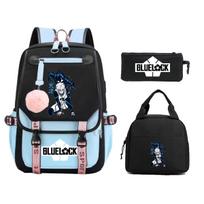 Blue Prison Blue Lock Surrounding Animation Schoolbag Large Capacity Campus Trend Student Backpack Set no specifications white