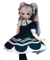 Doll outfit ST215 Maid dress, black, 13 doll compatible size, figure clothing black