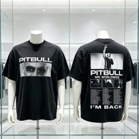 Pitbull Im Back North America Tour Tshirt Unisex and Women Summer Cotton Clothing Fashion High Quality Short Sleeved Top S white