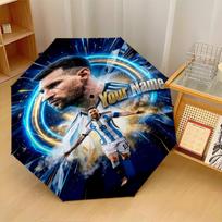 Lionel Messi Automatic 3‑Fold Umbrella 8‑Rib Windproof Folding Umbrella Sun Rain Protection For Outdoor Travel Daily Use Three-fold umbrella