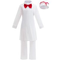 Kids Boys Ice Cream Man Chef Shirt Pants Apron Sets Role Play Outfits Halloween Cosplay Costumes 130cm