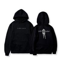 Autumn Winter Hoodies Lady Gaga Ablum Graphic Oversized Women Men Streetwear Fleece Warm Sweatshirt Female Male Tracksuits Coats M black