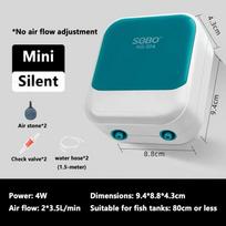 SOBO Aquarium Oxygen Air Pump Fish Tank Adjustable Air Volume High Power Oxygenator Air Compressor Aerator 220v 4w Air stone 2holes