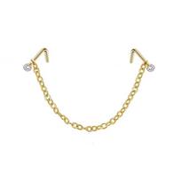 Love Heart Chain Nostril Ball Septum Rings Nose Piercing Ring Nose Stud Double Nose Chain G 4cm