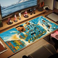 Messi Large Size Mouse Pad Large Gaming Table Cushion Non-slip Laptop Tablet Big Mousepad XXL Mat Mini PC Playmat With Lock edge 30cmx60cm(11.8x23.6inch) blue