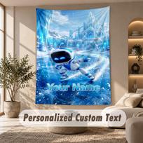 Astro Bot Tapestry, Personalized Custom Text, Wall Hanging Tapestry For Living Room Home Wall Decor 100cmx150cm