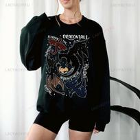 Onyx Storm Sweatshirt Dragon Tails Basgiath College Clothing Fourth Wing Dragon Rider Sweatshirts Book Lover Men Women Pullover XXXL juoda