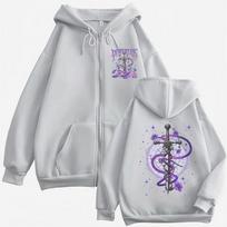 Powerless Kai Azer Book Cover Zipper Sweatshirts Gift for Children's Fashion Aesthetic Zip Up Hoodies High Quality Coats Jacket 100 white