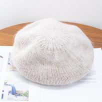 Raudonmedžio megzta beretė moteriška rudens/žiemos korėjietiško leidimo pliušinė ruda Ins Internetinė raudona vilnonė sriegio kepurė M（56-58cm） smėlis