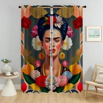 Namų Interjero Užuolaidos 2 Vnt. Fridas Modernios Svetainės Užuolaidos Kamerai Tifonas Miegamojo Langų Užuolaidų Atspalviai Pertvara W74xH114cmx2pcs-CL black