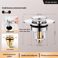 Universal Anti-Odor Pop-Up Drain Stopper for Washbasins and Sinks white