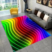 Illusion Abstract Rainbow Area Rug,Carpet Rug for Home Living Room Bedroom Sofa Doormat Decor,kids Non-slip Floor Mat 3D 40x60cm 16x24 inch multi