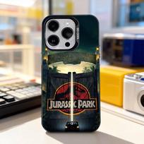 J-Jurassic Park W-World iPhone 11,12,13,14,15,16,17,Pro,Max,Plus,E,Air,Mini Telefonui Dėklas IMD Matinis Juodas iPhone16pro gray