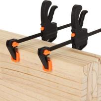 5/2-Pack 4-Inch Quick-Release Bar Clamps - One-Hand Ratchet Clamp Set for Woodworking & DIY Projects, Hardened Steel Jaws beige