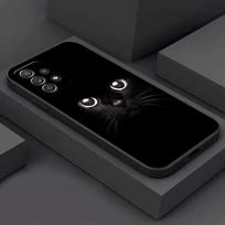Black Cats Cute cat For Samsung Galaxy A55 Case A54 A52S A53 5G A51 A34 A35 A33 A32 A50 A72 A71 A30 A7 A9 2018 Cases Soft Cover Samsung A7 2018 black