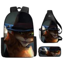 Katinas su batais 2 Kuprinė Katinas su batais Katinas su batais Pradinės mokyklos krepšys Krūtinės krepšys Portfelis Pieštukinė Animacinis 17inch backpack