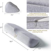 Gimdos kaklelio pagalvė, Memory Foam kontūrinė pagalvė, lovos pagalvės šoniniam miegamajam Ergonomiška ortopedinė miego pagalvė, kaklo pagalvė Light Gray white