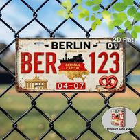 D Flat pc Berlin Germany Capital Sign Vintage European City Sign Made of AluminumIdeal Choice for Germany Enthusiasts 15x30cm(5.9x7.8inch) red