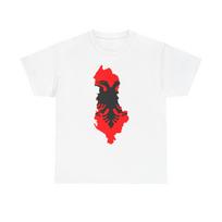 Flag map of Albania (Albania) T-Shirt S white