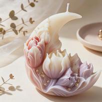 Moon Tulip 3D Silicone Mold for Aromatherapy Candles, Plaster, Resin, and Home Décor Cross Baking/Cake Mold balta