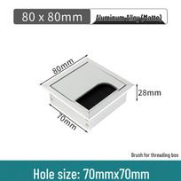 Rectangular Cable Management Box with Decorative Hole Cover for Desks and TV Cabinets. white