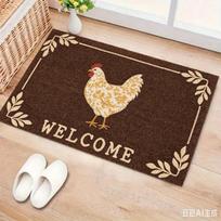 Country Rooster Entryway Welcome Mat Cute Chicken Area Rug Non-Slip Floor Carpet for Home Farmhouse Corridor Doormat 40x60cm