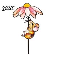 Outdoor Decorative Inserts Colorful Planter Insert Stake Double-Sided Flower Pot Decor Metal Yard Stakes Insect Animal Stake for Plant Pots 4